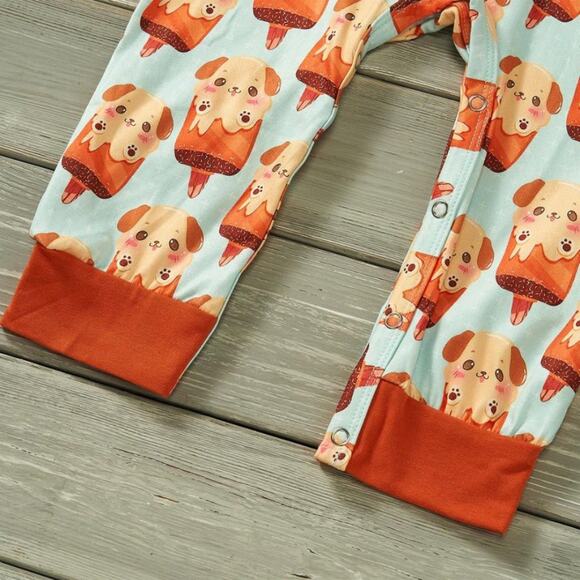 PETE + LUCY Ice Cream Dog Boy Romper NEW 9-12 months Baby Pupsicle - Picture 6 of 8